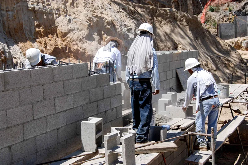 Retaining wall installed